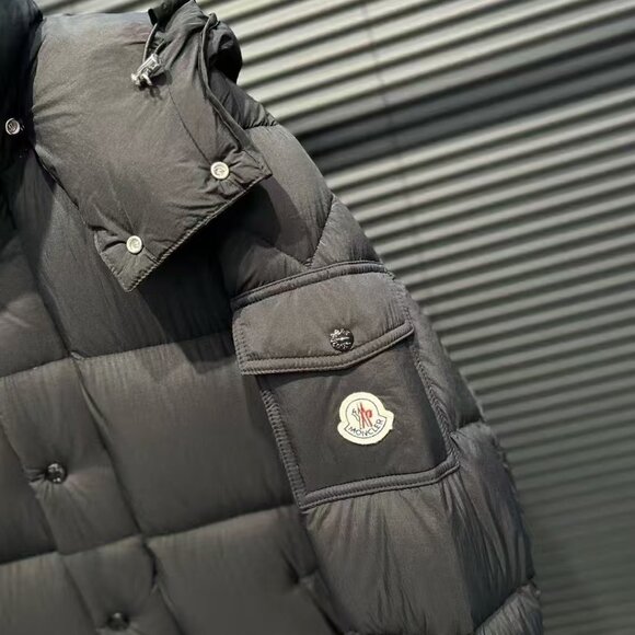 Moncler Maya Long Hooded Down Jacket, Black, Brand New - Picture 6 of 15